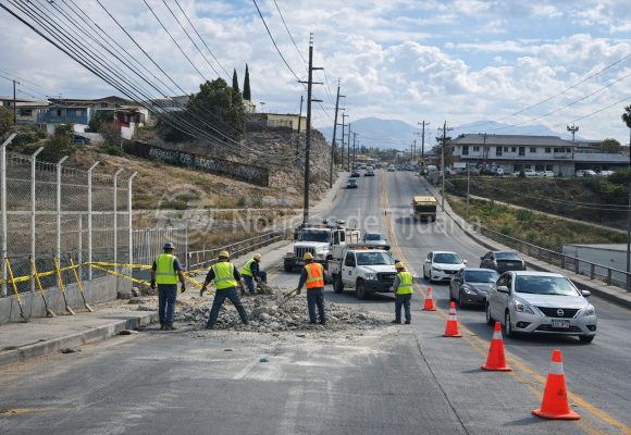 Fuga de agua colapsa carriles en el bulevar Cucapah y deja sin servicio a “El Lago”