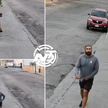 Vecinos lo denuncian por hacer del baño en jardinera