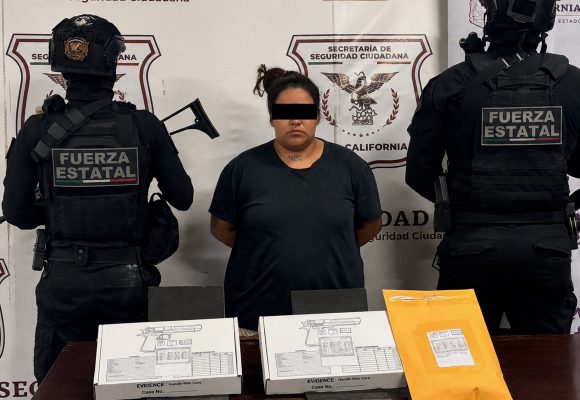 Mujer armada es detenida por la FESC en Tecate