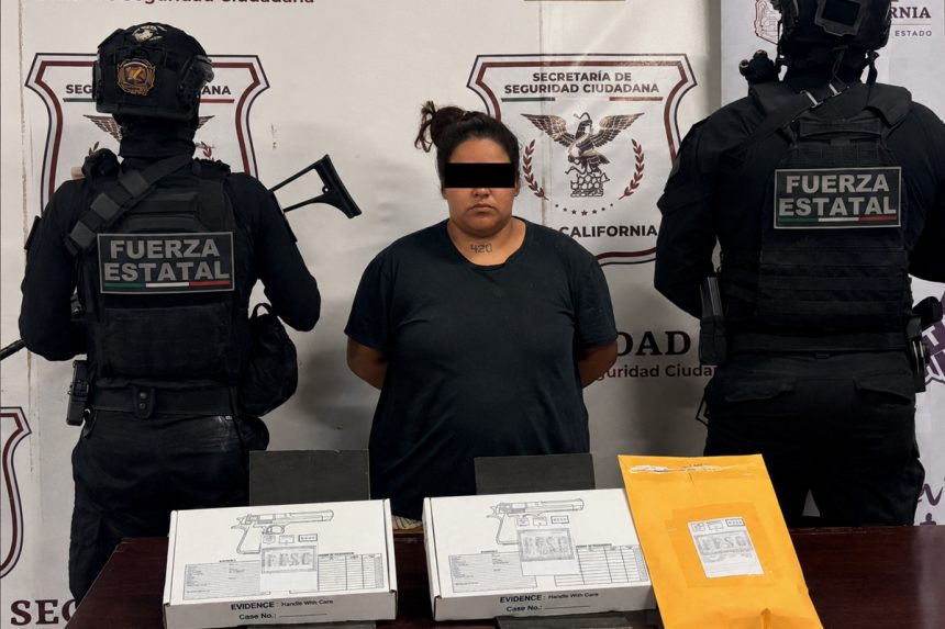 Mujer armada es detenida por la FESC en Tecate