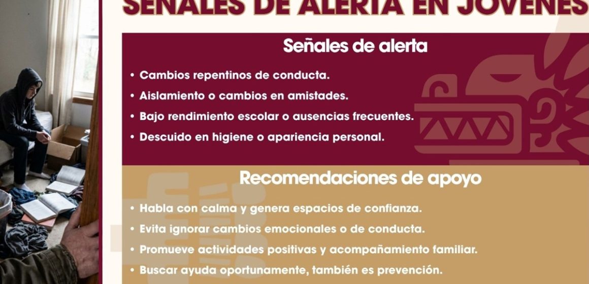 Exhorta SSPCM a detectar señales de alerta en jóvenes