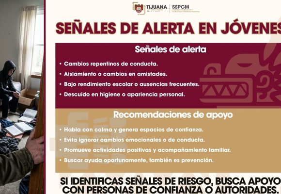 Exhorta SSPCM a detectar señales de alerta en jóvenes