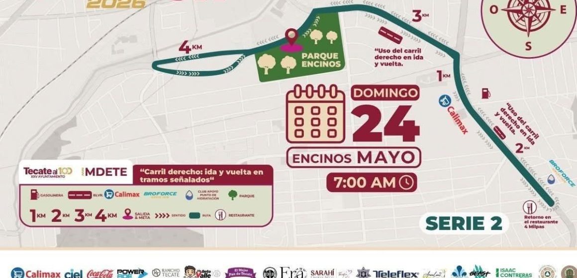 1 Cierran parcialmente vialidades en Tecate por carrera atlética
