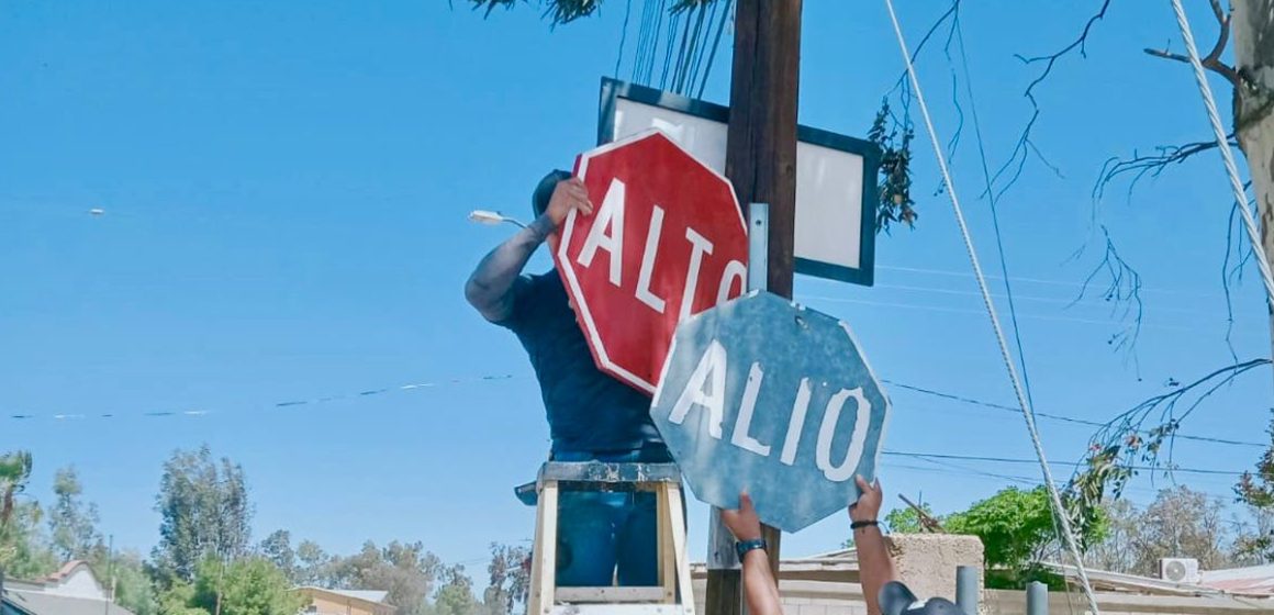 Señalización y pintado refuerzan la seguridad vial en colonias de Tecate