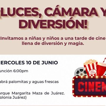Disfrutarán familias de cine al aire libre en la colonia Juárez