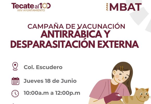 Invita Gobierno de Tecate a vacunar mascotas gratis