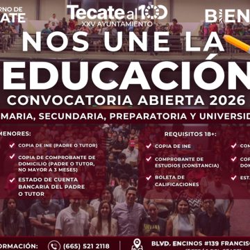 Gobierno de Tecate abre convocatoria de becas 2026