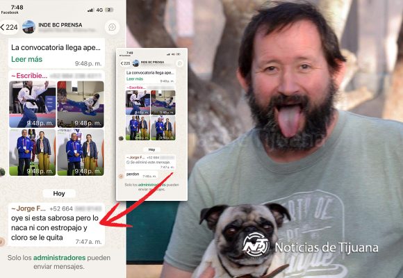 Golpea Jorge Almada la imagen del INDE BC con mensaje sexista y clasista