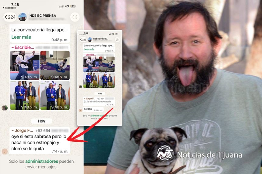 Golpea Jorge Almada la imagen del INDE BC con mensaje sexista y clasista