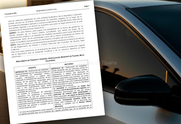 Polarizado medio ya es legal en Tijuana tras publicarse en el periódico oficial de BC