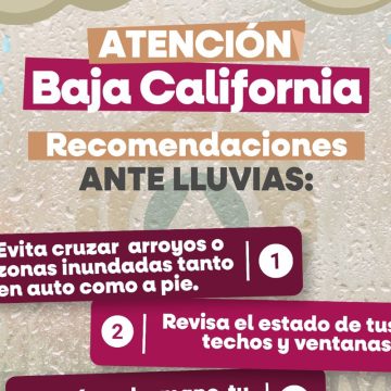 Prevén lluvias, granizo y fuertes vientos en BC este fin de semana